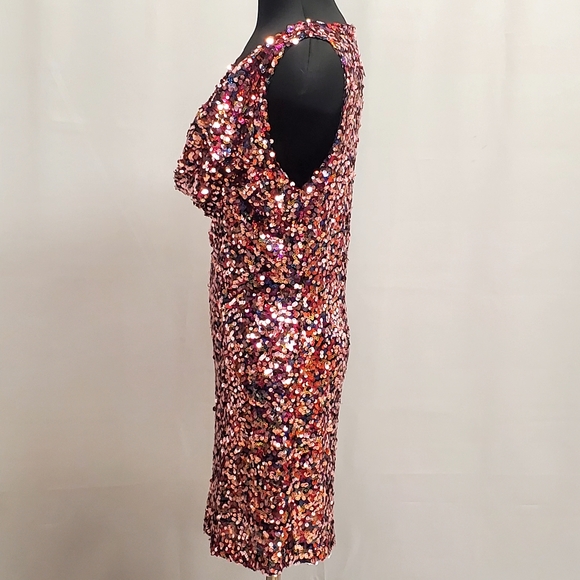 ZARA Sequins Sleveless Short Dress Size XL - Picture 4 of 10